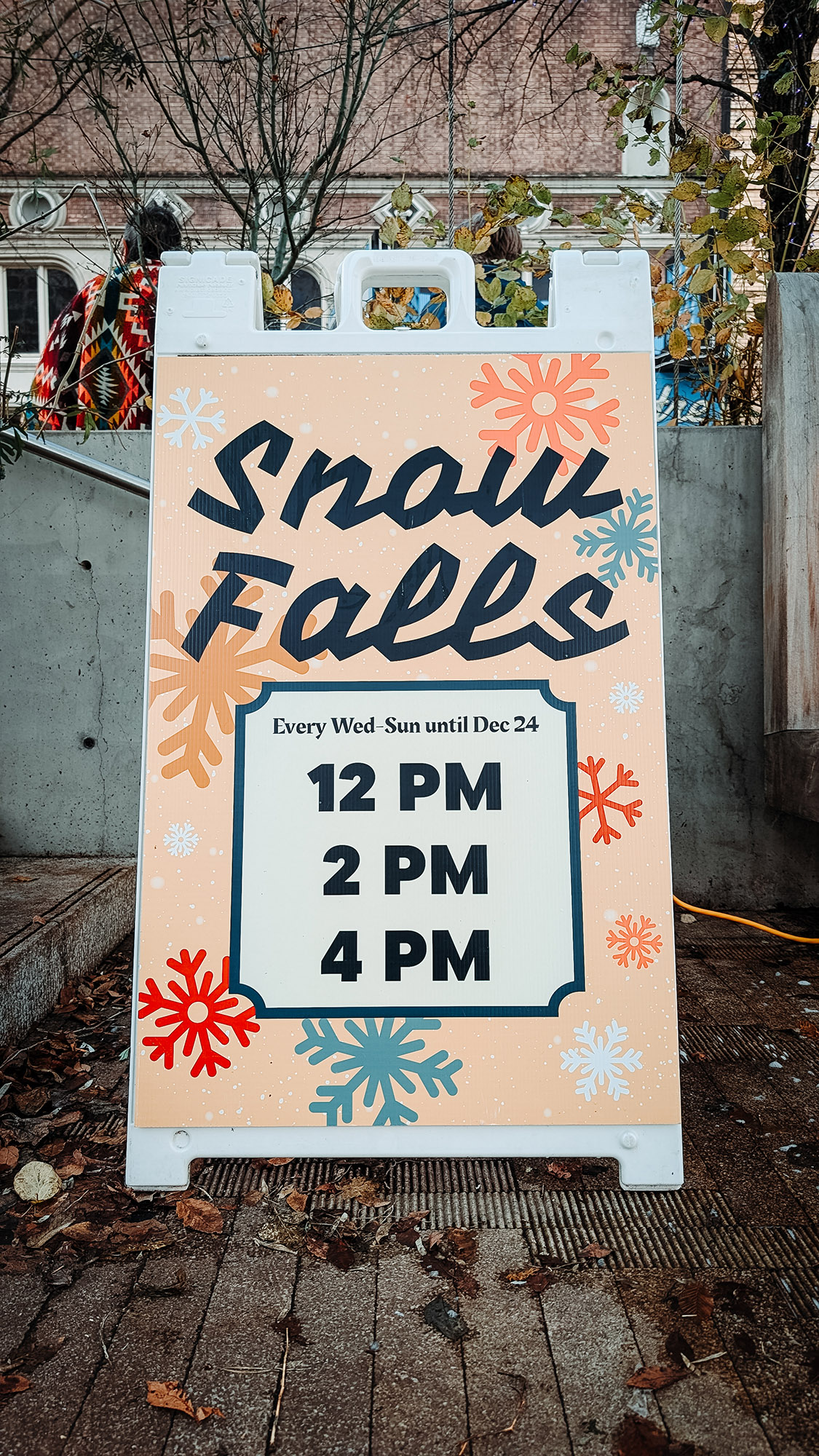 Downtown for the Holidays campaign signage in Portland