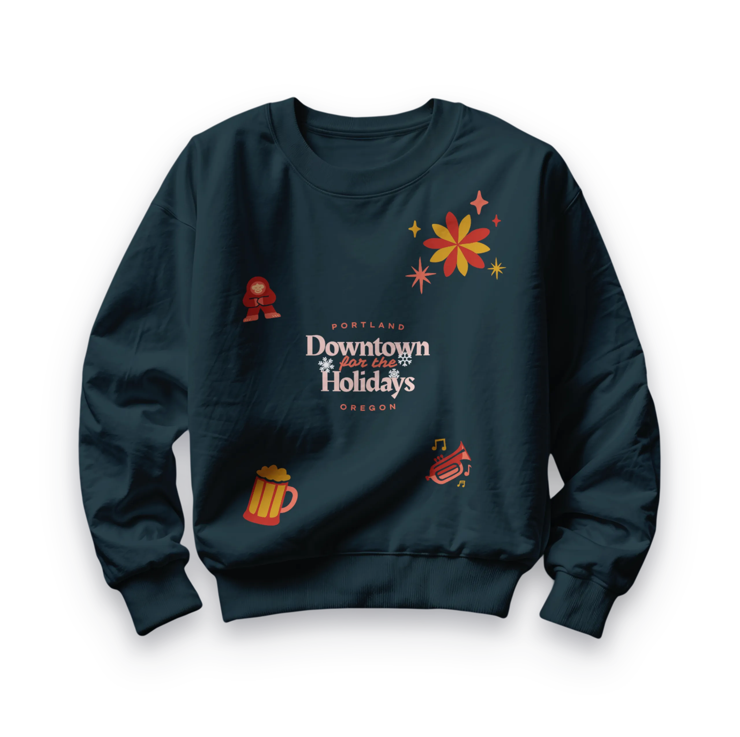Downtown for the Holidays sweatshirt mockup
